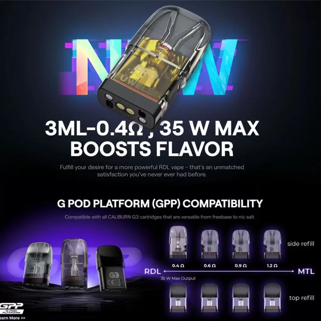UWELL Caliburn G3 Pro Pod咖哩棒｜電子煙主機 商品特色 6