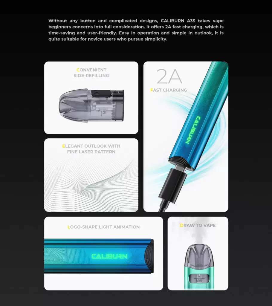 UWELL CALIBURN A3s 咖哩棒 電子煙主機 商品特色 4